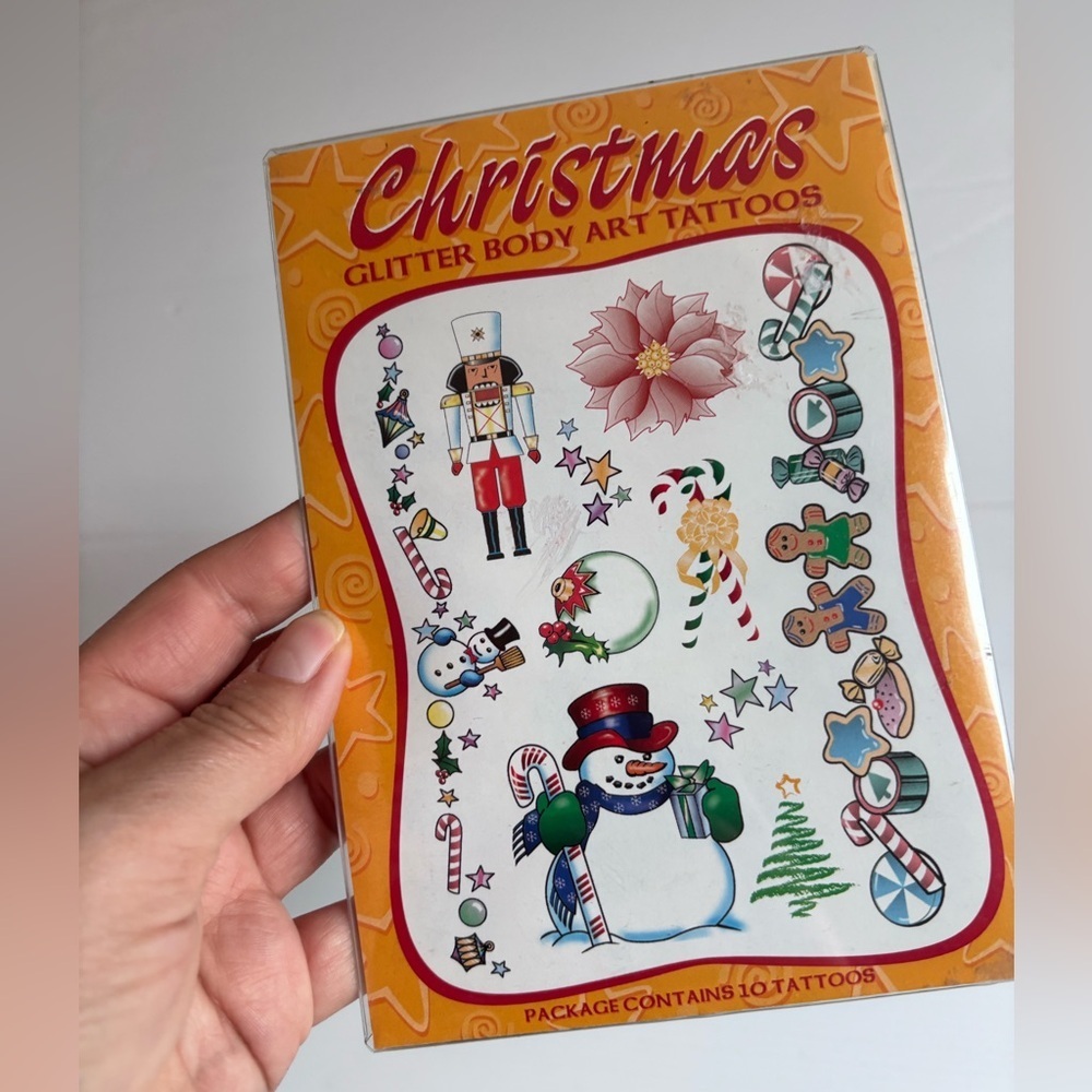 Vintage 1999 Christmas Glitter Tattoos Highgate USA NOS